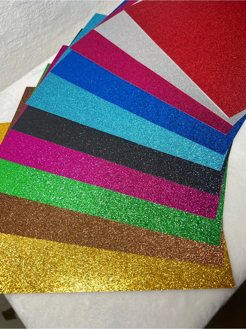 Scrunchie & Stationery Bundle - Lot of 6 Scrunchies - 10 Sheets Glitter Paper